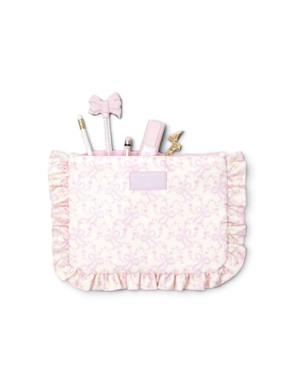 LoveShackFancy Light Pink Ruffled Accessory Pouch - Picture 3 of 3